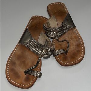 American Eagle Outfitters Bronze Leather Sandals size 7